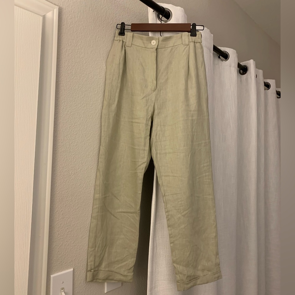 Mango Sage Linen Pants